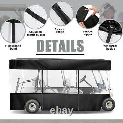 Club Car Precedent Black Rain Enclosure 6 Passenger Seat Golf Cart Cover Limo