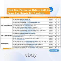 Club Car Precedent Deluxe Golf Black-Club Front End Repair Kit