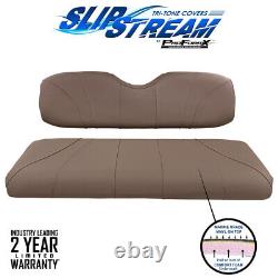 Club Car Precedent Front Seat Covers Tri Color Chestnut / Sliver & Black