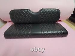 Club Car Precedent Golf Cart CUSTOM Front and Rear Black and Red Seat Covers 04+