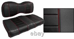 Club Car Precedent Golf Cart Custom Seat Covers Carbon Fiber Black and Burgundy