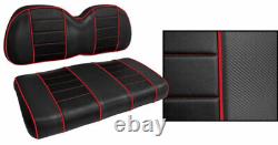 Club Car Precedent Golf Cart Custom Seat Covers Carbon Fiber Black and Red