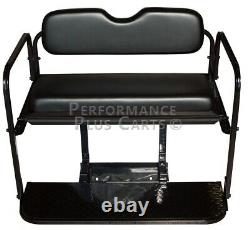 Club Car Precedent Golf Cart Flip Folding Rear Back Seat Kit Black Cushions