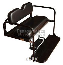 Club Car Precedent Golf Cart Flip Folding Rear Back Seat Kit Black Cushions