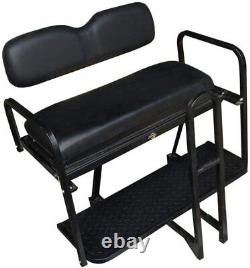 Club Car Precedent Golf Cart Flip Folding Rear Back Seat Kit Black Seats