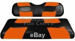 Club Car Precedent Golf Cart Front Seat Cover, Riptide Black and Orange