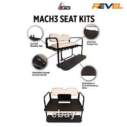 Club Car Precedent/Tempo/Onward Golf Cart Rear Flip Seat Kit Black GTW Mach3