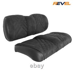 Club Car Precedent Tempo Onward Premium Black Suede Golf Cart Front Seat Set