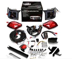 Club Car Precedent with Alpha LED FRONT HEADLIGHT TAIL LIGHT & WIRING RGB Blacked