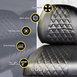 Club Car Seat Cover Diamond 6 PASS- ALL BLACK Precedent Golf Cart 2004+, 6PC SET