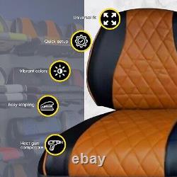 Club Car Seat Cover Diamond 6 PASS- BLACK/BROWN Precedent Golf Cart 2004+ 6PC