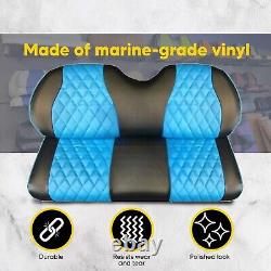 Club Car Seat Cover Diamond 6PASS- BLK/SKY BLUE Precedent Golf Cart 2004+, 6PC