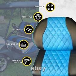 Club Car Seat Cover Diamond 6PASS- BLK/SKY BLUE Precedent Golf Cart 2004+, 6PC