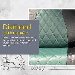 Club Car Seat Cover Diamond Full Set BLK/DRK GR Precedent Golf Cart 2004+, 4PCS