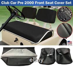 Club Car Year 1982-2000 DS Golf Cart Front Replacement Black Seat Cover Set, NEW