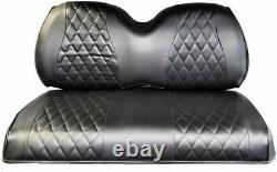 Custom Diamond Stitched Club Car DS or EZGO TXT/RXV Full Set Seat Covers