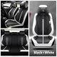 Deluxe 6d Black+white 5 Seats Full Car Seat Covers Cushion Interior Accessories