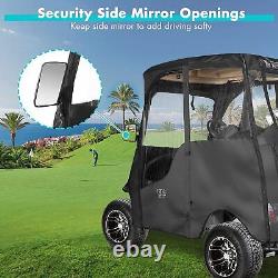 Deluxe Golf Cart Enclosure for Club Car Precedent 2 Passenger 600D Black Cover