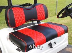 Diamond Stitching Front Seat Cover Red Black For Club Car DS 2000.5-Up Golf Cart