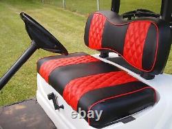 Diamond Stitching Front Seat Cover Red Black For Club Car DS 2000.5-Up Golf Cart