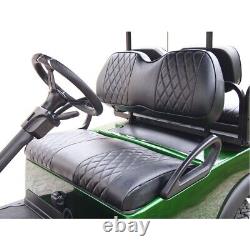 Diamond Stitching Golf Cart Front Seat Cover Black For Club Car Precedent 2004+