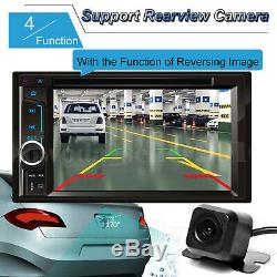 Double 2 Din FM Bluetooth Radio Audio Stereo Car Video Player + HD Camera Hot