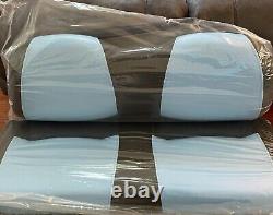 Doubletake Sky Blue/Black Veranda Golf Cart Rear Cushion Set for Club Car