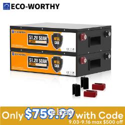 ECO-WORTHY 48V 100Ah LiFePO4 Lithium Battery (2 Pack 50ah) Club Car Golf Cart