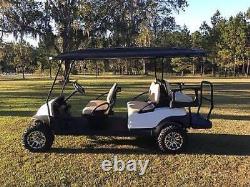 EZGO Club Car Yamaha Golf Cart Extended 6 Passenger Limo 120 Roof Top Black