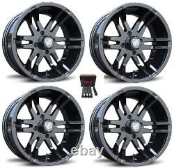 Fairway Alloys 12 Flex Black Golf Cart Wheels/Rims E-Z-GO & Club Car