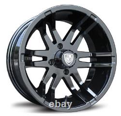 Fairway Alloys 12 Flex Black Golf Cart Wheels/Rims E-Z-GO & Club Car