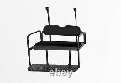 Flip Folding Rear Seat Kit For Club Car Precedent Golf Cart- Black Cushion