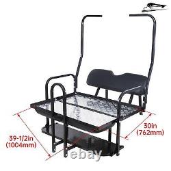 Flip Folding Rear Seat Kit with Grab Bar black For 1982-2000 Club Car DS Golf Cart