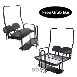 Flip Folding Rear Seat Kit with Grab Bar black For 1982-2000 Club Car DS Golf Cart