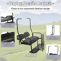 Flip Folding Rear Seat Kit with Grab Bar black For 1982-2000 Club Car DS Golf Cart