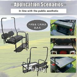 Flip Folding Rear Seat Kit with Grab Bar black For 1982-2000 Club Car DS Golf Cart