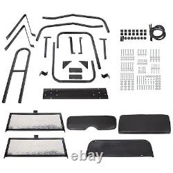 Flip Folding Rear Seat Kit with Grab Bar black For 1982-2000 Club Car DS Golf Cart