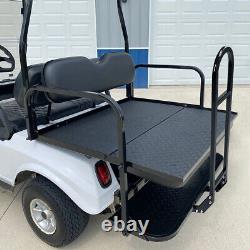 Folding Rear Flip Seat Kit Black For Club Car Golf Cart DS 2001-2013 withGrab Bar