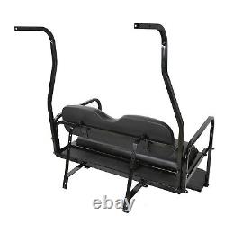Folding Rear Flip Seat Kit Black For Club Car Golf Cart DS withGrab Bar 2001-2013