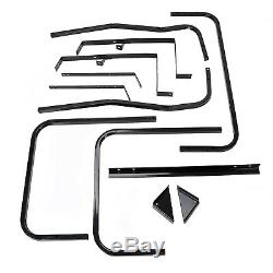 Folding Rear Flip Seat Kit Black for Club Car Golf Cart DS 2001-2013 withGrab Bar