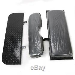 Folding Rear Flip Seat Kit Black for Club Car Golf Cart DS 2001-2013 withGrab Bar