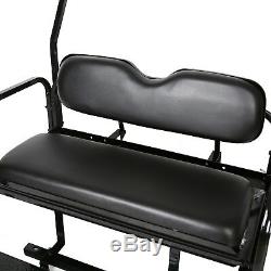Folding Rear Flip Seat Kit withGrab Bar for Club Car Golf Cart DS 2001-2013 Black