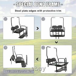 For 1982-2000 Club Car DS Golf Cart Flip Folding Rear Seat Kit with Grab Bar