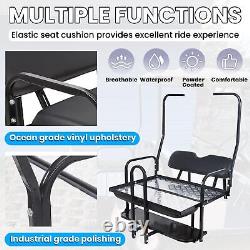 For Club Car DS 1982-2000.5 Golf Cart Flip Folding Rear Back Seat Kit withGrab Bar