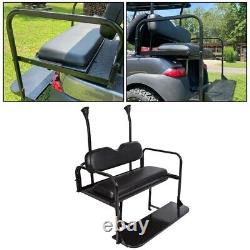 For Club Car Precedent Golf Cart Flip Folding Rear Back Seat Kit Black Cushion