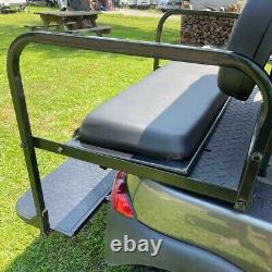 For Club Car Precedent Golf Cart Flip Folding Rear Back Seat Kit Black Cushion