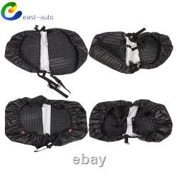 Front And Rear Seat Covers Set For Club Car DS 2000.5-Up Golf Carts -Black Color