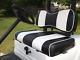 Front Rear Seat Cover Black White Diamond Stitch Club Car Ds 2000.5-up Golf Cart