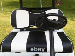 Front Rear Seat Cover Black White Diamond Stitch Club Car Precedent Golf Car 04+
