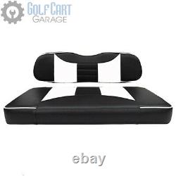 Front Seat Cushion Set for Club Car DS Golf Cart Rally Black/White